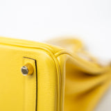 Hermes Handbag Yellow Birkin 25 Jaune de Naples Veau Taurillon Novillo Leather Gold Plated Hardware D Stamp -Knockoff
