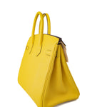 Hermes Handbag Yellow Birkin 25 Jaune de Naples Veau Taurillon Novillo Leather Gold Plated Hardware D Stamp -Knockoff
