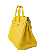 Hermes Handbag Yellow Birkin 25 Jaune de Naples Veau Taurillon Novillo Leather Gold Plated Hardware D Stamp -Knockoff
