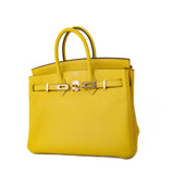 Hermes Handbag Yellow Birkin 25 Jaune de Naples Veau Taurillon Novillo Leather Gold Plated Hardware D Stamp -Knockoff
