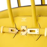 Hermes Handbag Yellow Birkin 25 Jaune de Naples Veau Taurillon Novillo Leather Gold Plated Hardware D Stamp -Knockoff
