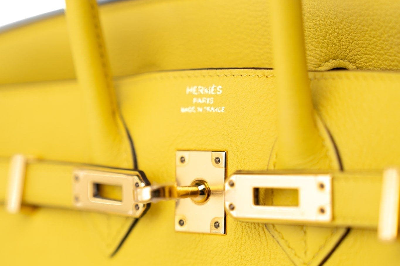 Hermes Handbag Yellow Birkin 25 Jaune de Naples Veau Taurillon Novillo Leather Gold Plated Hardware D Stamp -Knockoff
