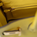 Hermes Handbag Yellow Birkin 25 Jaune de Naples Veau Taurillon Novillo Leather Gold Plated Hardware D Stamp -Knockoff
