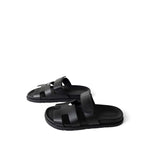 Hermes Sandals Black Chypre Sandals Black Calfskin (Size 38.5 / 8) -Knockoff
