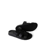 Hermes Sandals Black Chypre Sandals Black Calfskin (Size 38.5 / 8) -Knockoff
