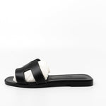 Hermes Sandals Hermès Box Calfskin Oran Sandals Black -Knockoff
