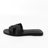 Hermes Sandals Hermès Veau Epson Oran Sandals Black/ Noir 38 -Knockoff
