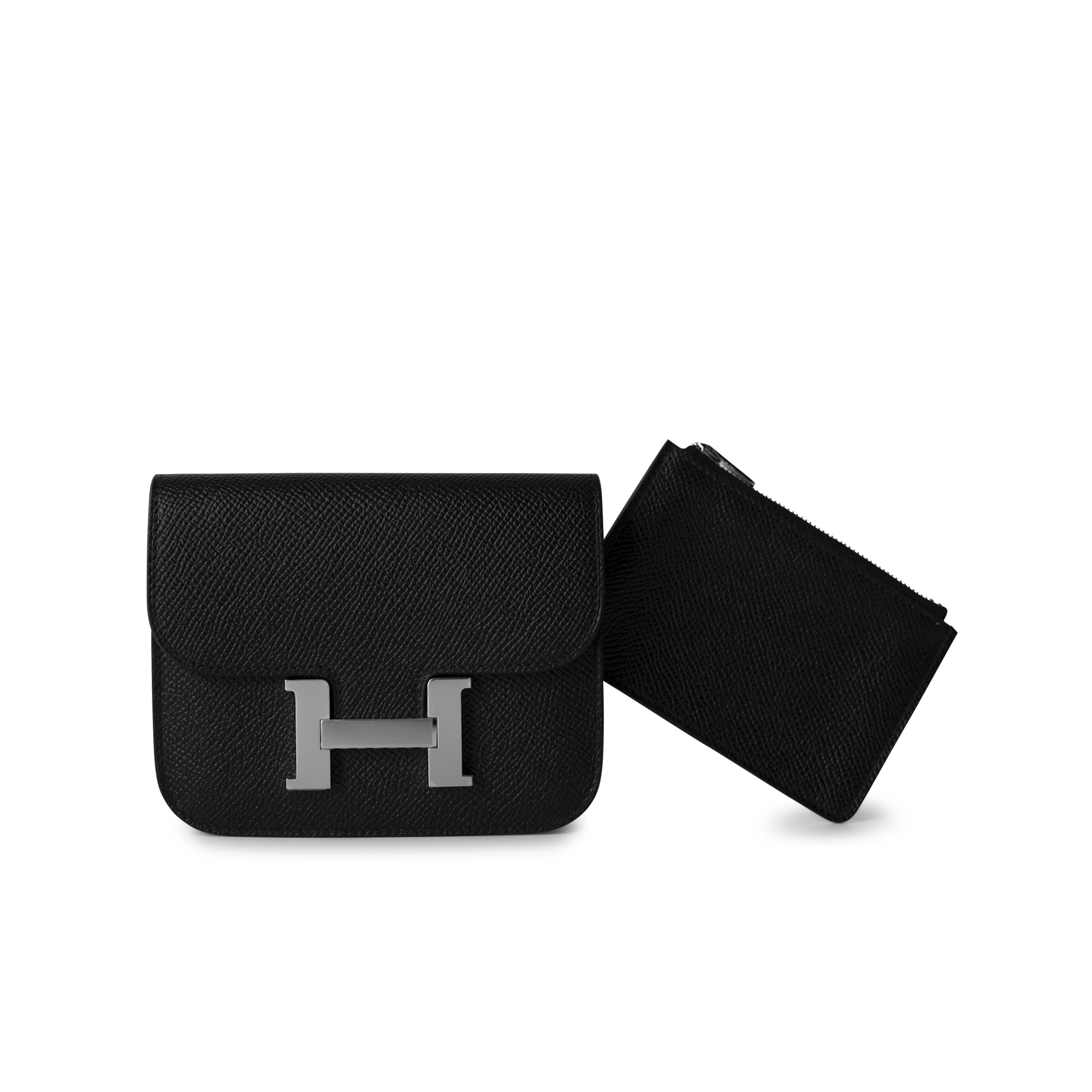 Hermes Wallet Wallet / Black Black Epsom Constance Slim Wallet Palladium Hardware -Knockoff
