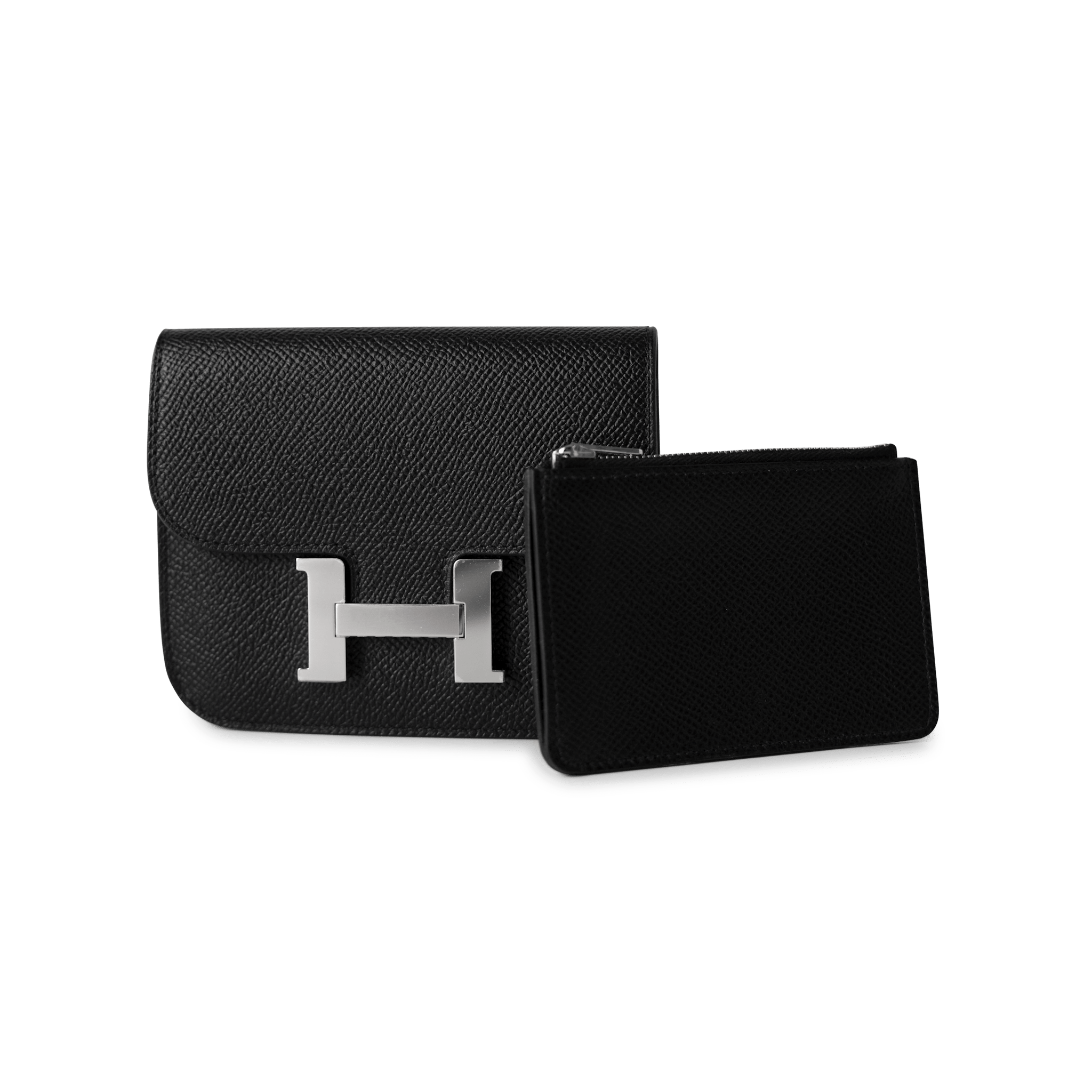 Hermes Wallet Wallet / Black Black Epsom Constance Slim Wallet Palladium Hardware -Knockoff
