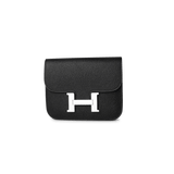 Hermes Wallet Wallet / Black Black Epsom Constance Slim Wallet Palladium Hardware -Knockoff
