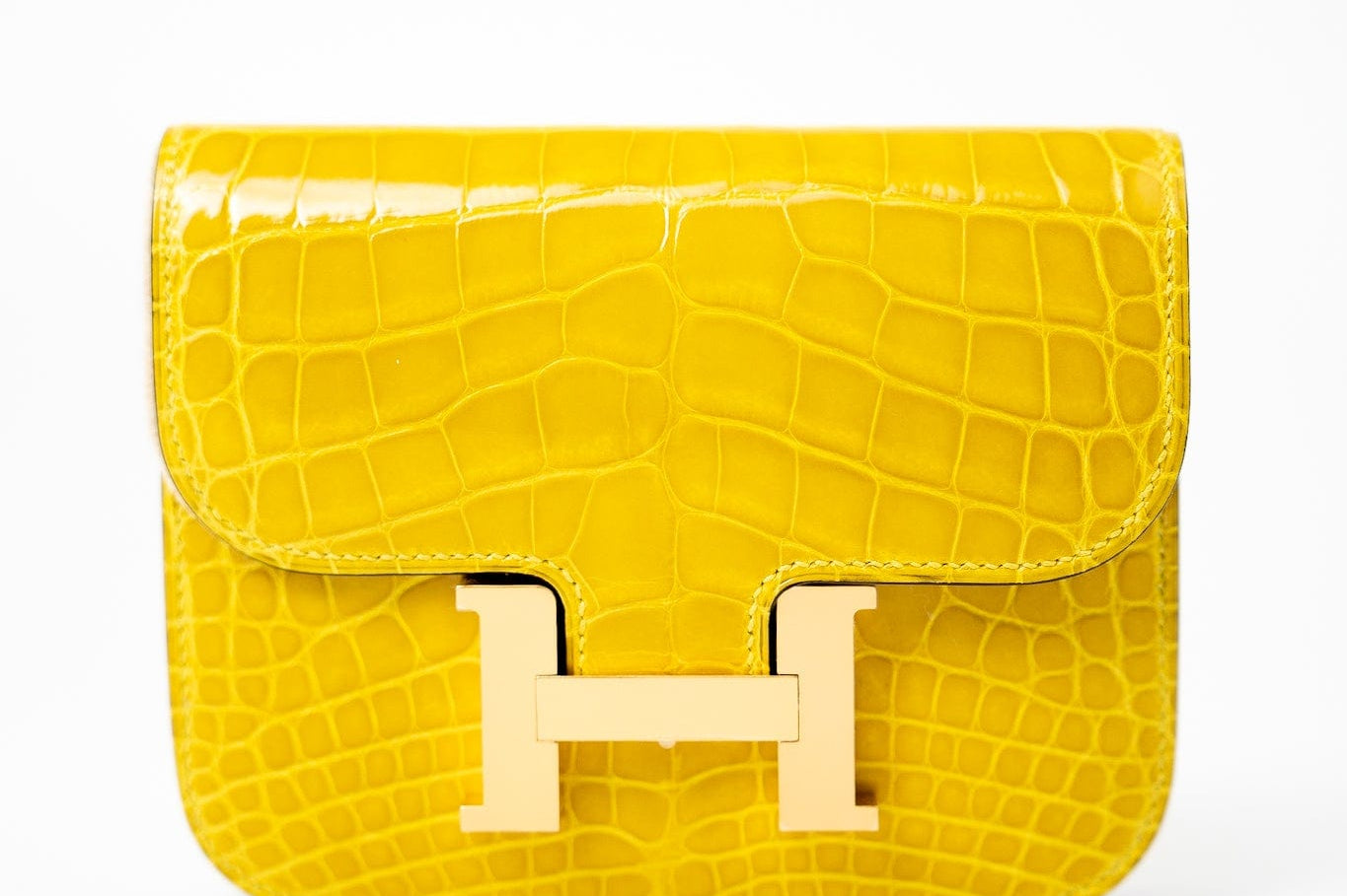 Hermes Wallet Yellow  Hermès Mimosa Alligator Mississippiensis Constance Slim Wallet -Knockoff
