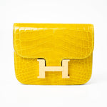 Hermes Wallet Yellow  Hermès Mimosa Alligator Mississippiensis Constance Slim Wallet -Knockoff
