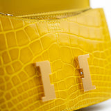 Hermes Wallet Yellow  Hermès Mimosa Alligator Mississippiensis Constance Slim Wallet -Knockoff
