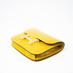 Hermes Wallet Yellow  Hermès Mimosa Alligator Mississippiensis Constance Slim Wallet -Knockoff
