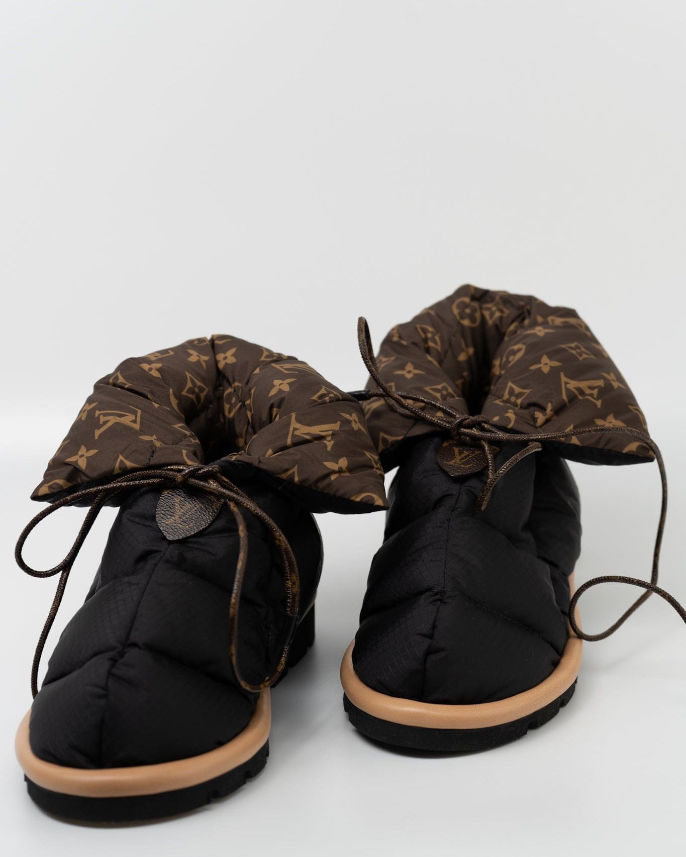 Louis Vuitton Boots Black Louis Vuitton Ankle Comfort Black Water Repellent Nylon Monogram Boots/Booties -Knockoff
