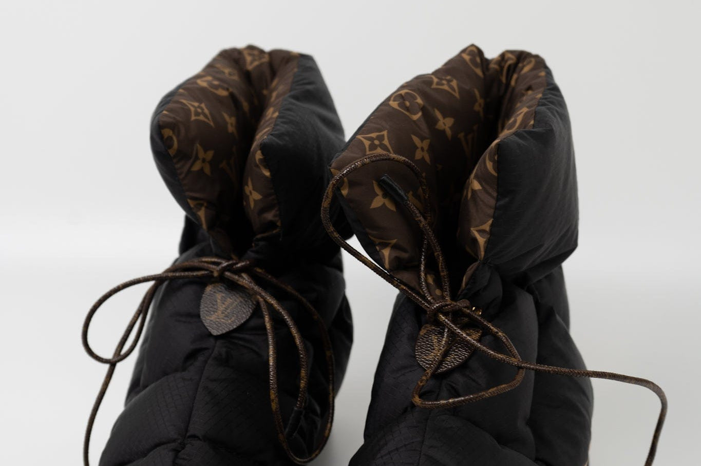 Louis Vuitton Boots Black Louis Vuitton Ankle Comfort Black Water Repellent Nylon Monogram Boots/Booties -Knockoff
