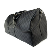 Louis Vuitton Duffle Bag Louis Vuitton Keepall 55 Bandouliere in Damier Graphite Canvas -Knockoff
