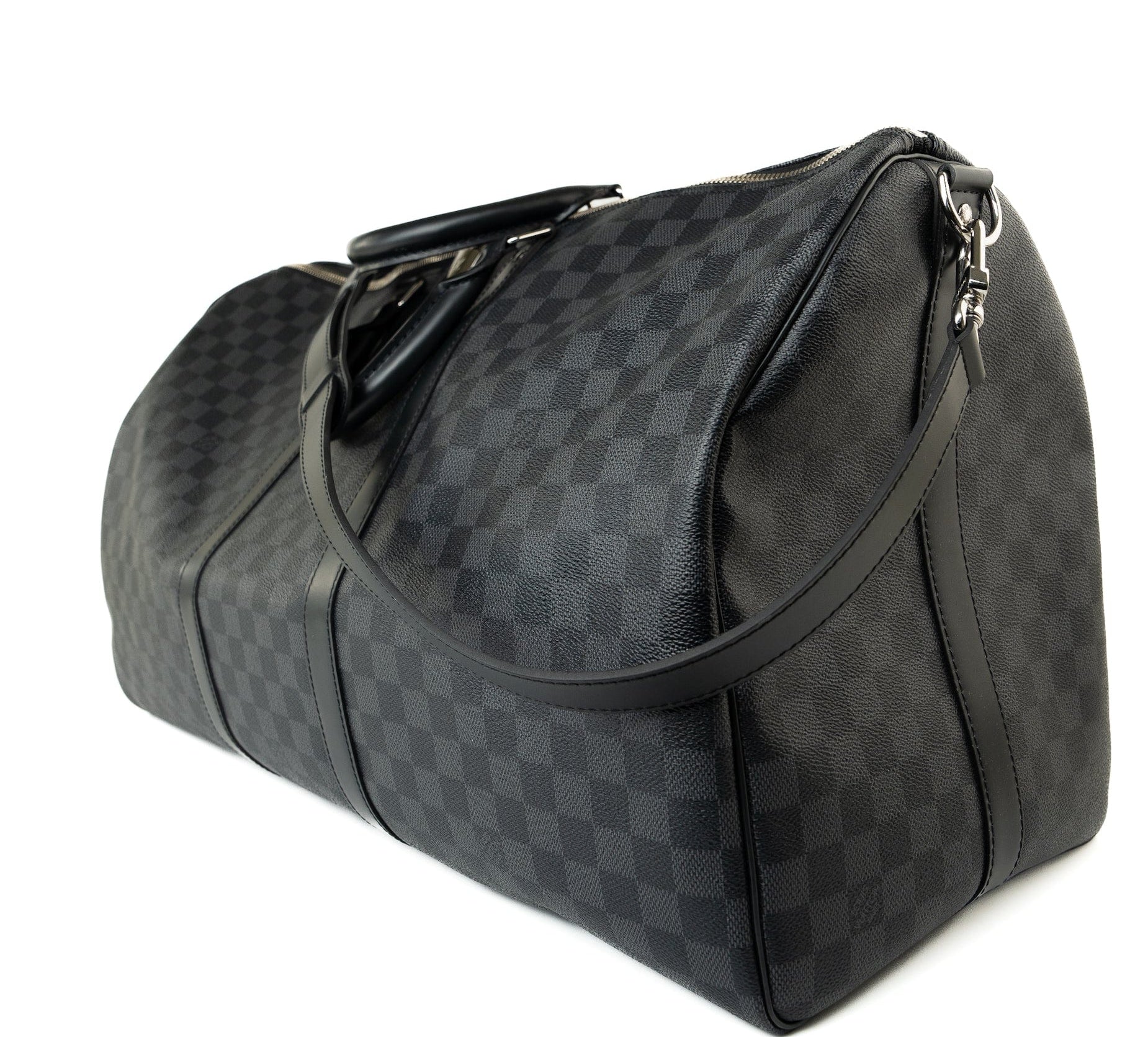 Louis Vuitton Duffle Bag Louis Vuitton Keepall 55 Bandouliere in Damier Graphite Canvas -Knockoff
