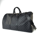 Louis Vuitton Duffle Bag Louis Vuitton Keepall 55 Bandouliere in Damier Graphite Canvas -Knockoff
