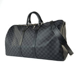 Louis Vuitton Duffle Bag Louis Vuitton Keepall 55 Bandouliere in Damier Graphite Canvas -Knockoff
