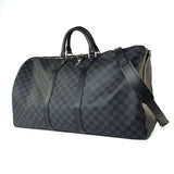 Louis Vuitton Duffle Bag Louis Vuitton Keepall 55 Bandouliere in Damier Graphite Canvas -Knockoff
