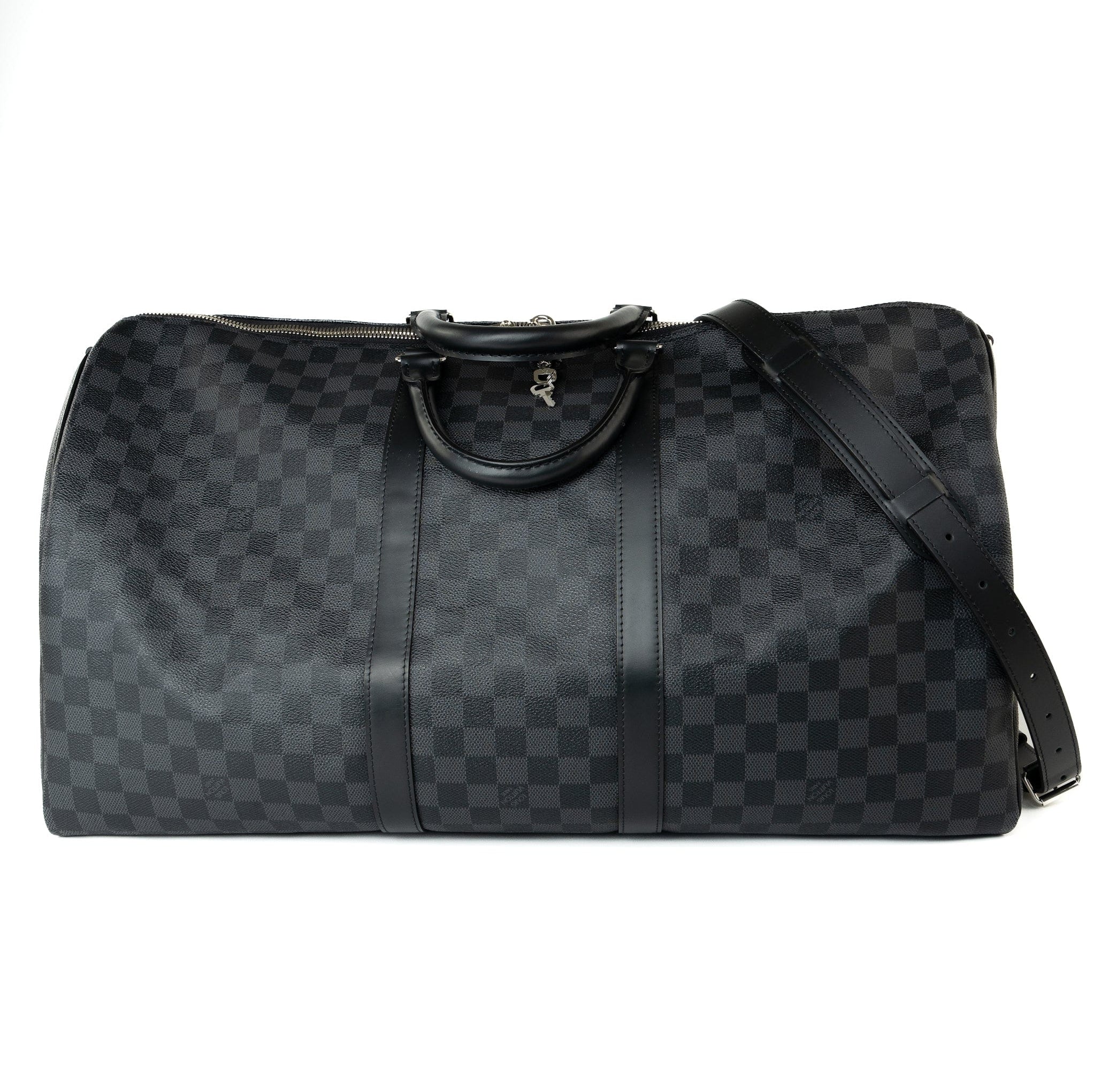 Louis Vuitton Duffle Bag Louis Vuitton Keepall 55 Bandouliere in Damier Graphite Canvas -Knockoff
