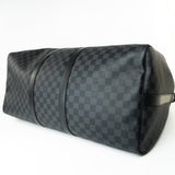 Louis Vuitton Duffle Bag Louis Vuitton Keepall 55 Bandouliere in Damier Graphite Canvas -Knockoff
