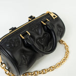 Louis Vuitton Handbag Black Louis Vuitton Black Monogram Calfskin Leather Papillon BB Bag -Knockoff
