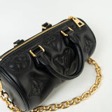 Louis Vuitton Handbag Black Louis Vuitton Black Monogram Calfskin Leather Papillon BB Bag -Knockoff
