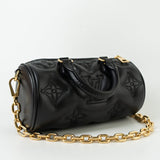 Louis Vuitton Handbag Black Louis Vuitton Black Monogram Calfskin Leather Papillon BB Bag -Knockoff
