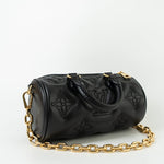 Louis Vuitton Handbag Black Louis Vuitton Black Monogram Calfskin Leather Papillon BB Bag -Knockoff
