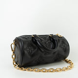 Louis Vuitton Handbag Black Louis Vuitton Black Monogram Calfskin Leather Papillon BB Bag -Knockoff
