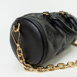 Louis Vuitton Handbag Black Louis Vuitton Black Monogram Calfskin Leather Papillon BB Bag -Knockoff
