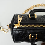 Louis Vuitton Handbag Black Louis Vuitton Black Monogram Calfskin Leather Papillon BB Bag -Knockoff
