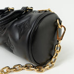 Louis Vuitton Handbag Black Louis Vuitton Black Monogram Calfskin Leather Papillon BB Bag -Knockoff
