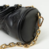 Louis Vuitton Handbag Black Louis Vuitton Black Monogram Calfskin Leather Papillon BB Bag -Knockoff
