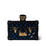 Louis Vuitton Handbag Blue Louis Vuitton Monogram Petite Malle Blue Black -Knockoff
