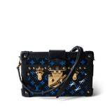 Louis Vuitton Handbag Blue Louis Vuitton Monogram Petite Malle Blue Black -Knockoff
