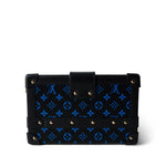 Louis Vuitton Handbag Blue Louis Vuitton Monogram Petite Malle Blue Black -Knockoff
