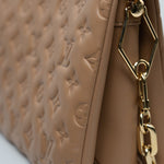 Louis Vuitton Handbag Brown Louis Vuitton Monogram Coussin PM Camel Lambskin Embossed -Knockoff
