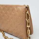 Louis Vuitton Handbag Brown Louis Vuitton Monogram Coussin PM Camel Lambskin Embossed -Knockoff
