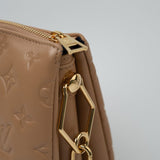 Louis Vuitton Handbag Brown Louis Vuitton Monogram Coussin PM Camel Lambskin Embossed -Knockoff
