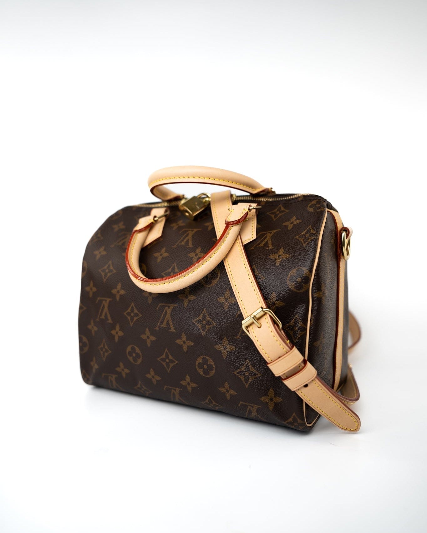 Louis Vuitton Handbag Brown Louis Vuitton Monogram Speedy Bandouliere 25 -Knockoff
