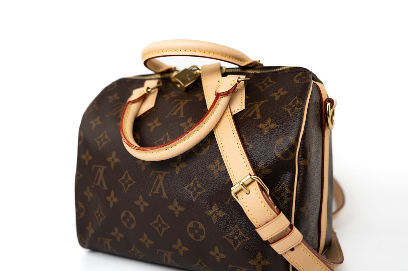 Louis Vuitton Handbag Brown Louis Vuitton Monogram Speedy Bandouliere 25 -Knockoff
