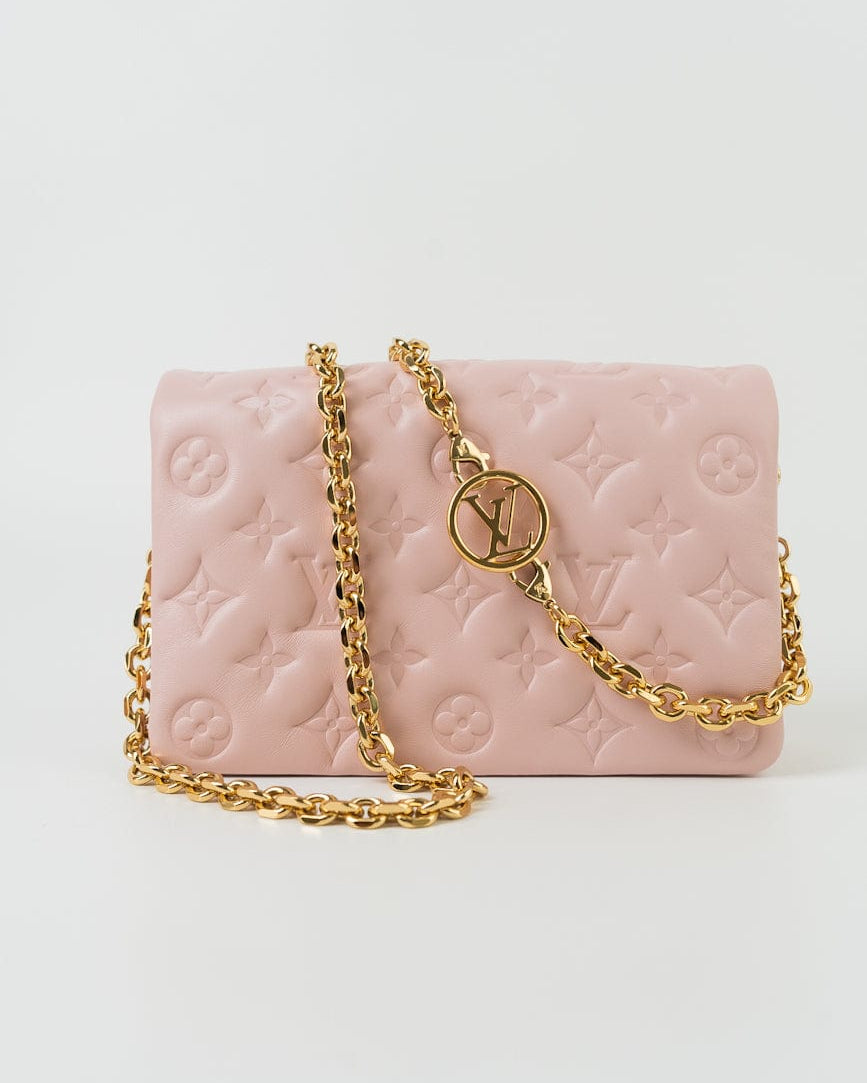 Louis Vuitton Handbag Louis Vuitton Pochette Coussin Light Pink Lambskin Embossed -Knockoff
