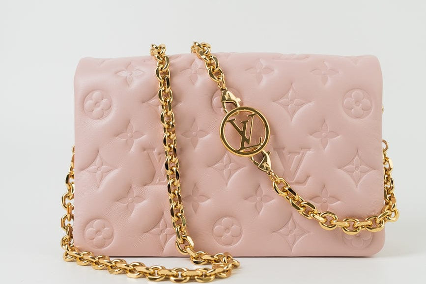 Louis Vuitton Handbag Louis Vuitton Pochette Coussin Light Pink Lambskin Embossed -Knockoff
