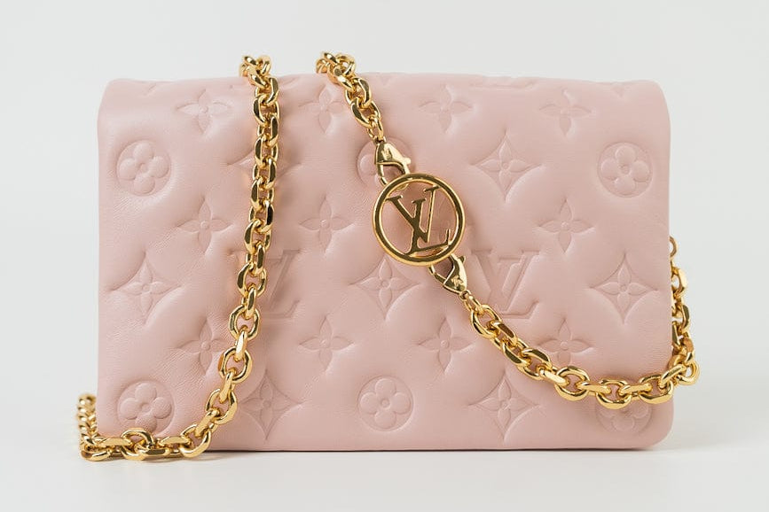 Louis Vuitton Handbag Louis Vuitton Pochette Coussin Light Pink Lambskin Embossed -Knockoff
