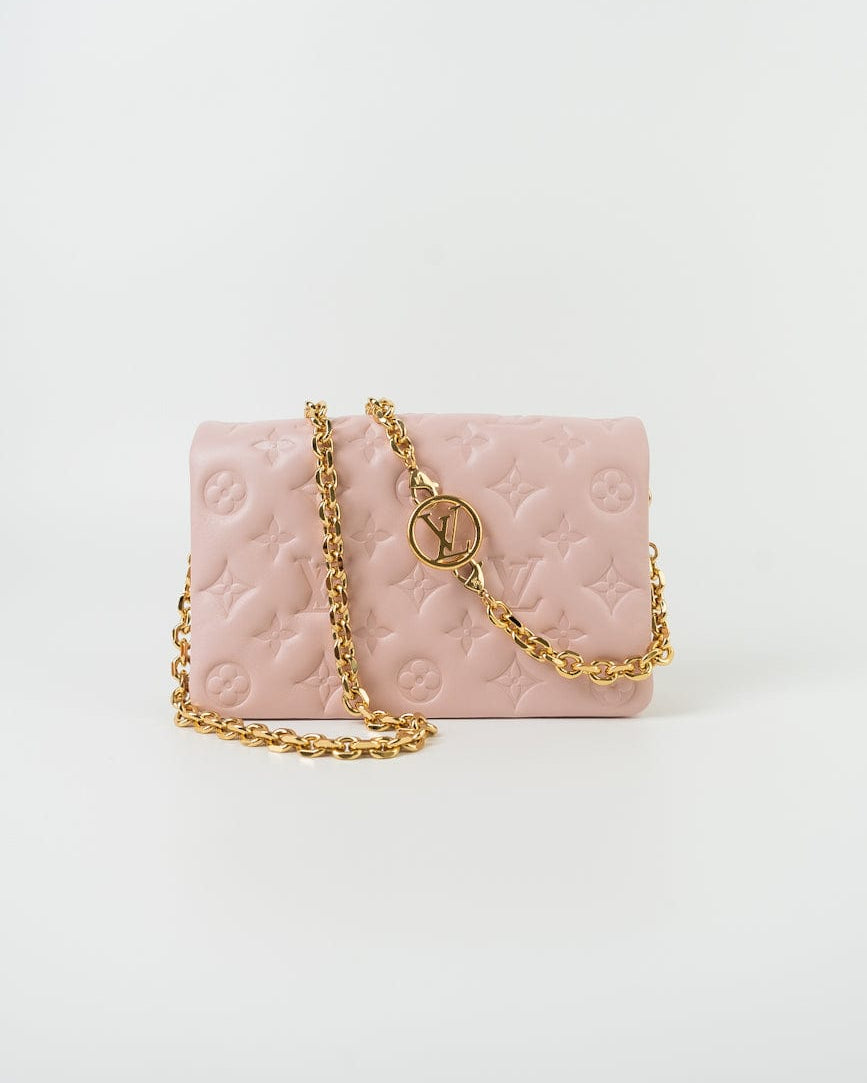 Louis Vuitton Handbag Louis Vuitton Pochette Coussin Light Pink Lambskin Embossed -Knockoff
