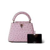 Louis Vuitton Handbag Pink Louis Vuitton Capucines Nano Exotic Ostrich Pink -Knockoff
