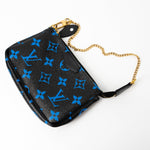 Louis Vuitton Pouch Purse Louis Vuitton Black & Blue Monogram Canvas Mini Pochette -Knockoff
